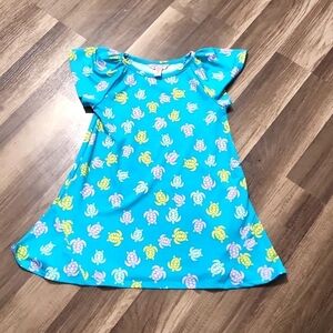 Cooke Street Hawaii Girl Blue Hawaiian Luau Sea Turtle Sleeveless Dress Size 4/5